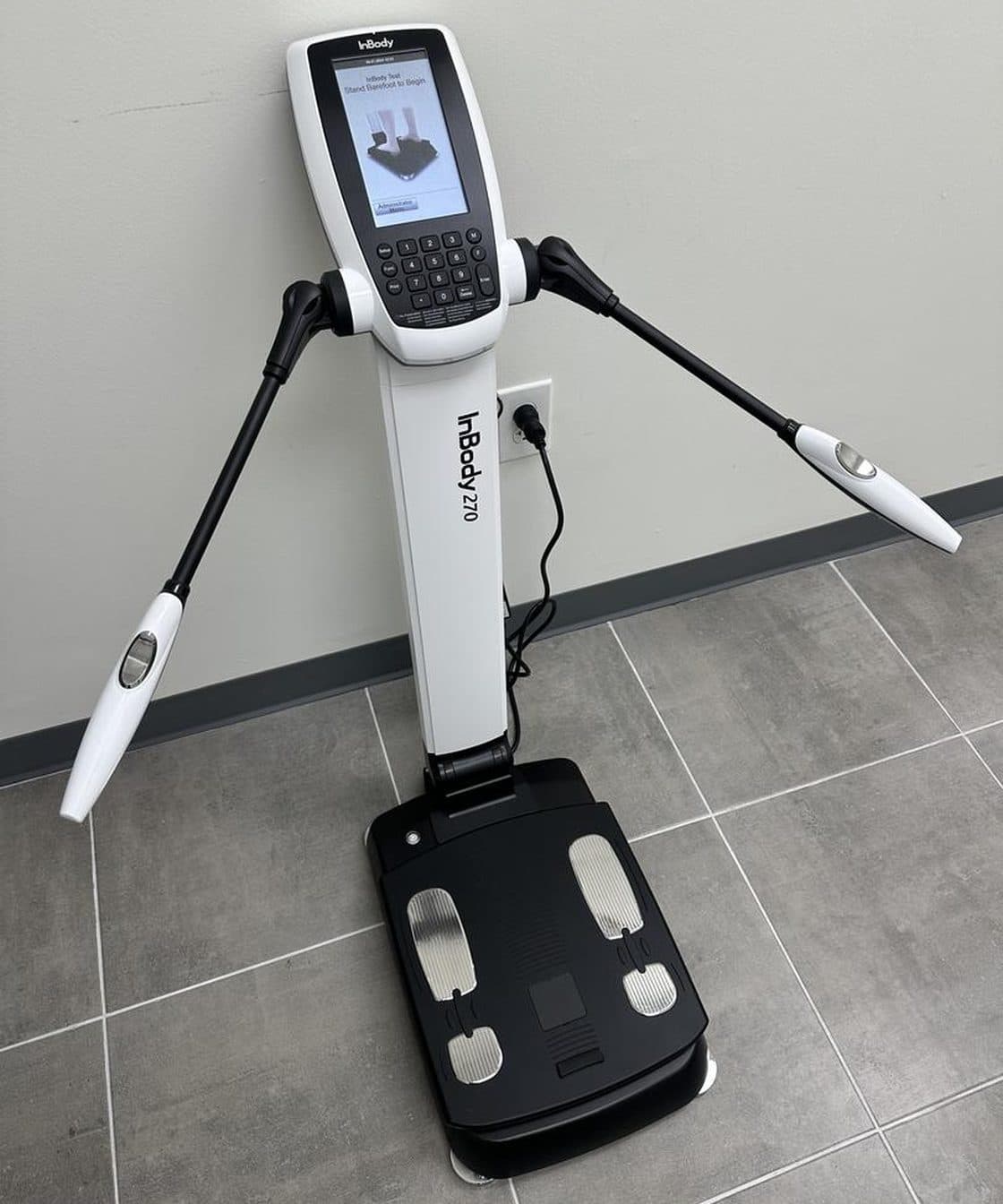 The InBody 270 body composition analyzer in a Rewind Bar treatment room